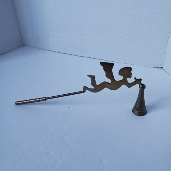 Vintage Brass Angel Candle Snuffer - Picture 1 of 5